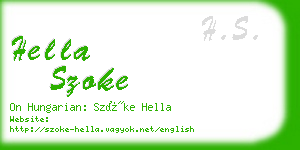 hella szoke business card